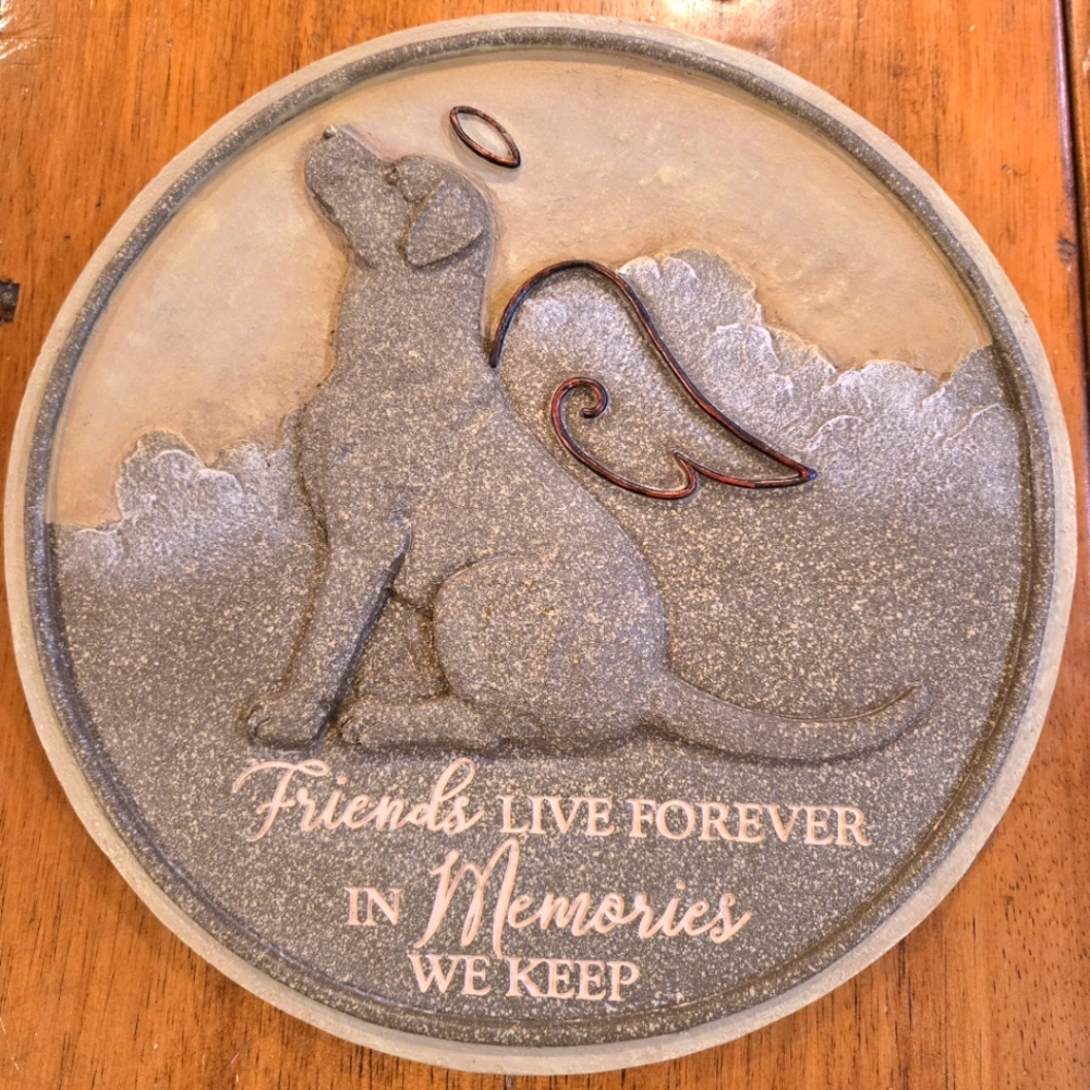 10" Stone Plaque Dog Memory